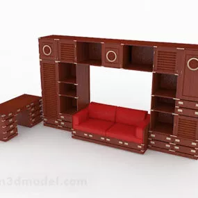 Chinese Wooden Wall Cabinet Furniture 3d model