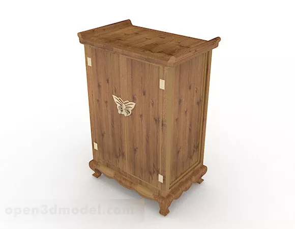 Chinese Style Wooden Yellow Wardrobe 3d model Chinese Style Wooden Yellow Wardrobe 3d model