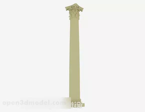 Chinese Style Yellow Pillar 3d model Chinese Style Yellow Pillar 3d model