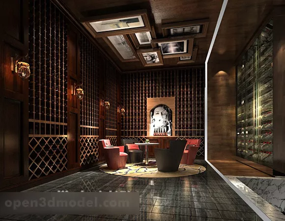 Chinese Tea Room Interior 3d model Chinese Tea Room Interior 3d model