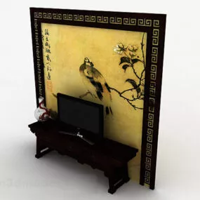 Chinese Traditional Wooden Tv Cabinet V2 3d model