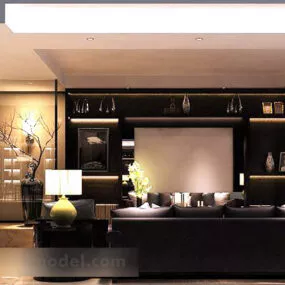 Chinese Villa Restaurant Interior 3d model