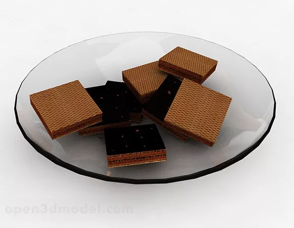 Chocolate Cookies On Disc 3d model Chocolate Cookies On Disc 3d model