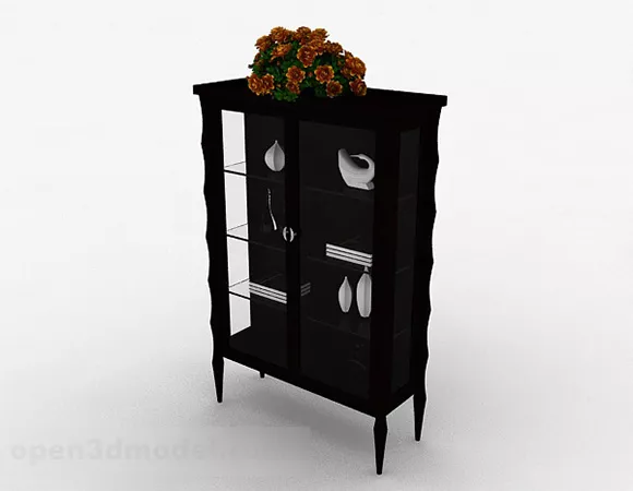 Classic Wooden Display Cabinet 3d model Classic Wooden Display Cabinet 3d model