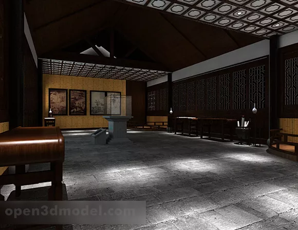 Classical Chinese Style Showroom Interior 3d model Classical Chinese Style Showroom Interior 3d model