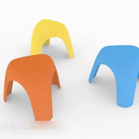Colorful Kid Stools 3d model