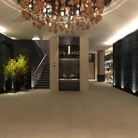 Commercial Building Lobby Lobby Interior 3d model