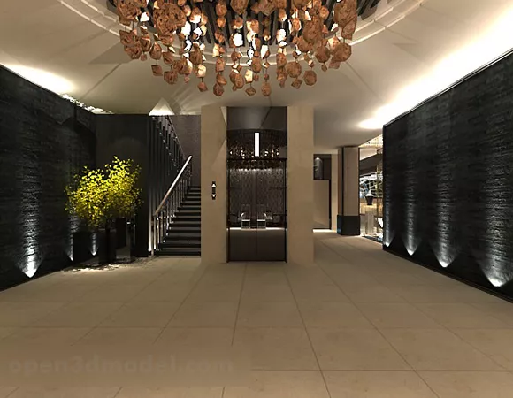 Commercial Building Lobby Lobby Interior 3d model Commercial Building Lobby Lobby Interior 3d model