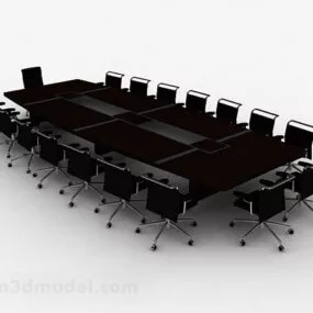 Conference Table And Chair Combination 3d model