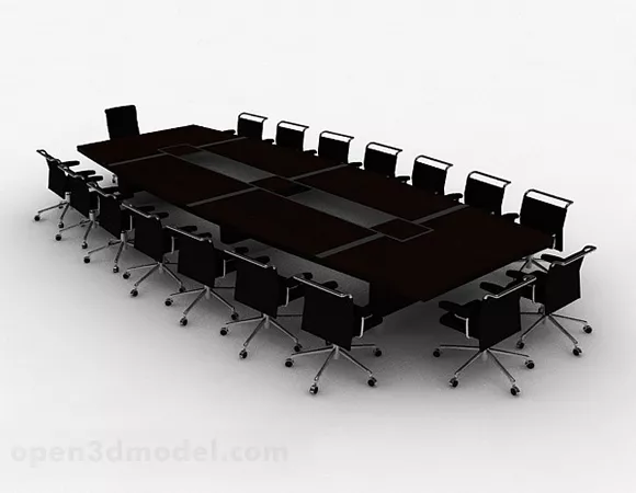 Conference Table And Chair Combination 3d model Conference Table And Chair Combination 3d model