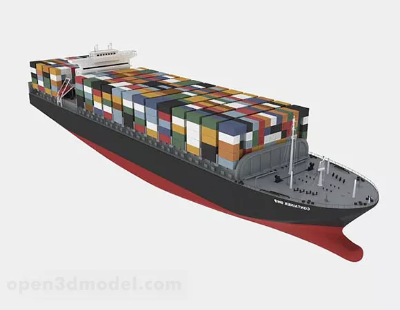Military Ship With Helicopter 3d model