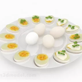 Cooked Egg Platter Food 3d model