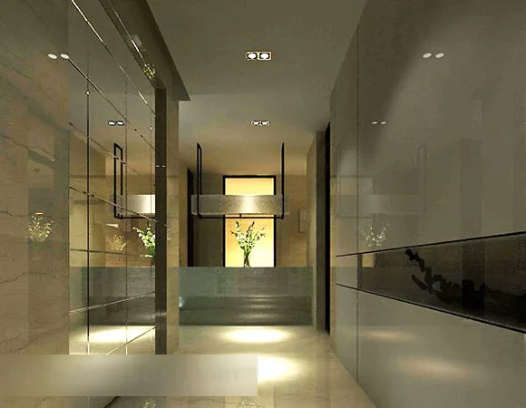Dark Corridor With Window 3d model
