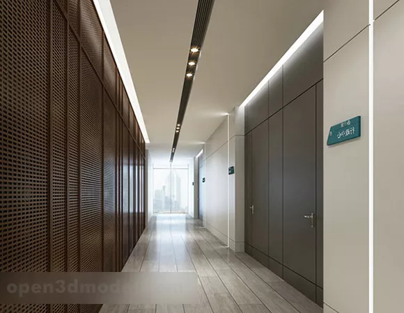 Corridor Aisle Interior 3d model Corridor Aisle Interior 3d model