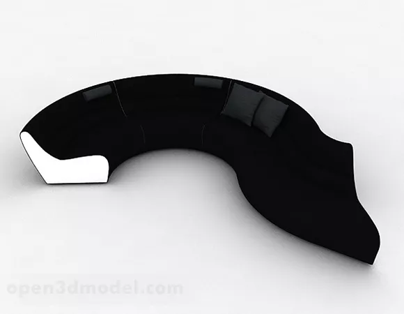Creative Black Multi-seats Sofa Furniture 3d model Creative Black Multi-seats Sofa Furniture 3d model