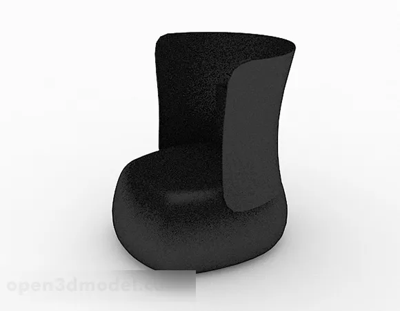 Creative Black Leather Single Armchair 3d model Creative Black Leather Single Armchair 3d model