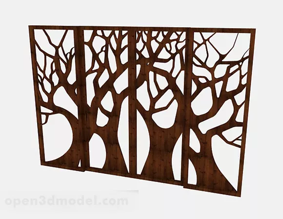 Creative Wooden Screen Partition 3d model Creative Wooden Screen Partition 3d model