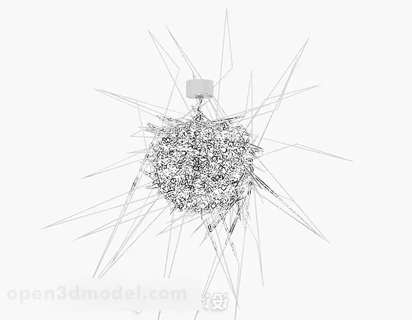 Creative White Chandelier 3d model Creative White Chandelier 3d model