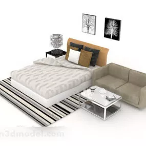 Credit Home Grey Double Bed 3d model