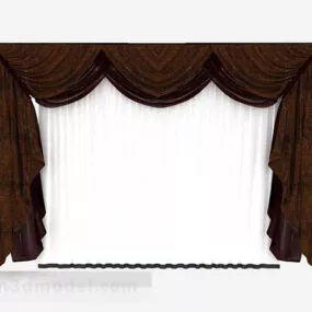 Dark Brown Home Curtains 3d model