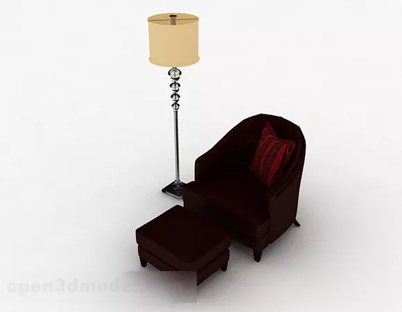 Dark Brown Home Single Sofa Furniture 3d model Dark Brown Home Single Sofa Furniture 3d model