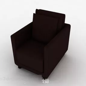Dark Brown Minimalist Single Sofa 3d model