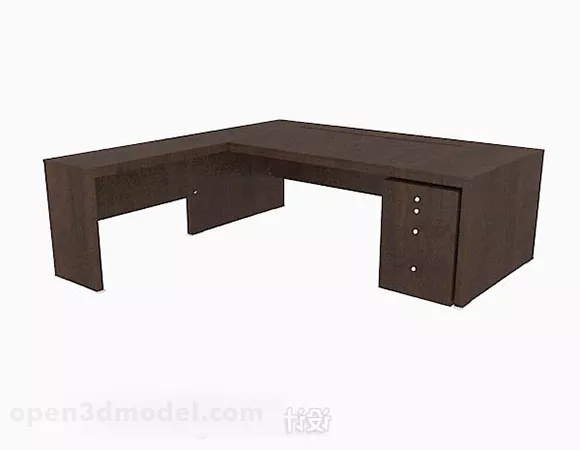 Dark Brown Multi-person Desk 3d model Dark Brown Multi-person Desk 3d model