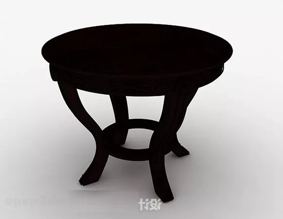 Dark Brown Round Dining Table Design 3d model Dark Brown Round Dining Table Design 3d model