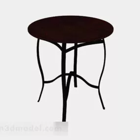 Dark Brown Round Table 3d model