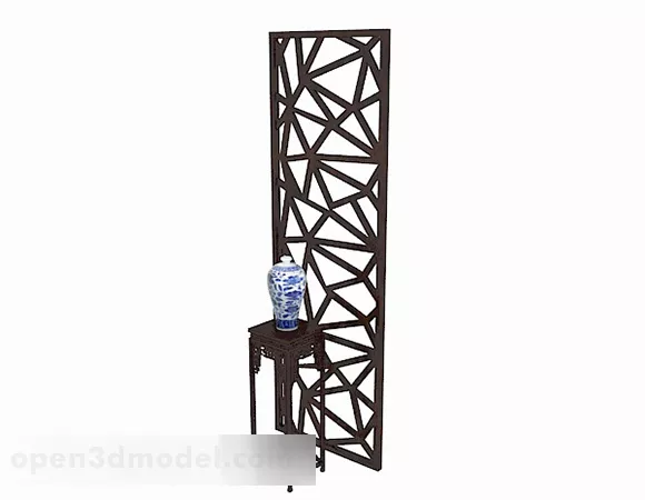 Chinese Partition Rectangle Line Shape 3d model
