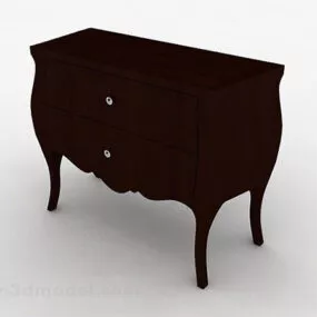 Dark Brown Wooden Coffee Table 3d model