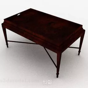 Dark Brown Wooden Home Coffee Table 3d model