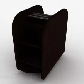 Dark Brown Wooden Display Cabinet 3d model