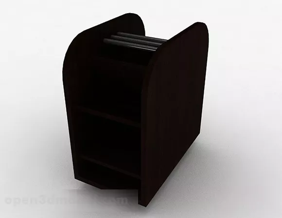Dark Brown Wooden Display Cabinet 3d model Dark Brown Wooden Display Cabinet 3d model
