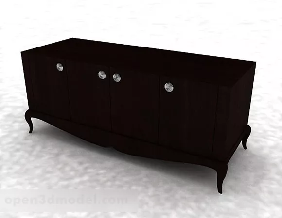 Dark Brown Wooden Simple Tv Cabinet 3d model Dark Brown Wooden Simple Tv Cabinet 3d model