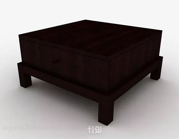 Dark Brown Wooden Square Coffee Table 3d model Dark Brown Wooden Square Coffee Table 3d model
