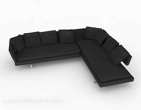 Dark Gray Multi-seats Sofa Furniture Design 3d model Dark Gray Multi-seats Sofa Furniture Design 3d model