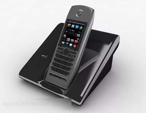 Dark Gray Telephone 3d model Dark Gray Telephone 3d model