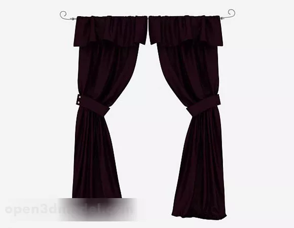 Dark Purple Curtain 3d model Dark Purple Curtain 3d model