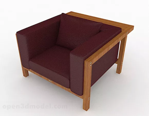 Dark Red Minimalist Sofa Chair Furniture V1 3d model Dark Red Minimalist Sofa Chair Furniture V1 3d model
