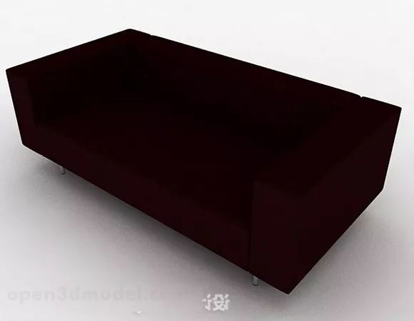 Red Minimalist Double Sofa Furniture 3d model Red Minimalist Double Sofa Furniture 3d model