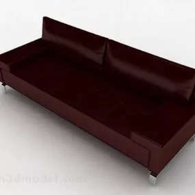 Dark Red Minimalist Multiseater Sofa Furniture 3d model