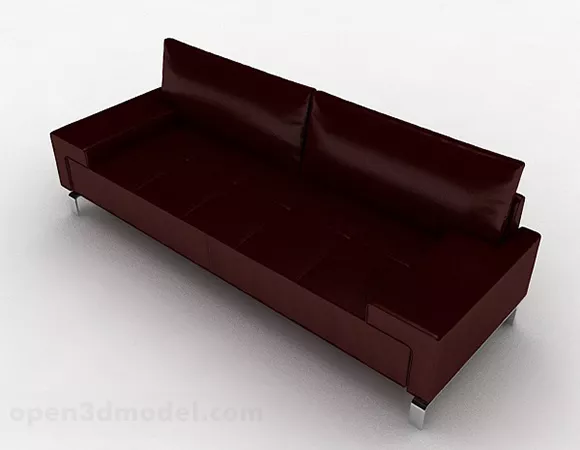 Dark Red Minimalist Multiseater Sofa Furniture 3d model Dark Red Minimalist Multiseater Sofa Furniture 3d model