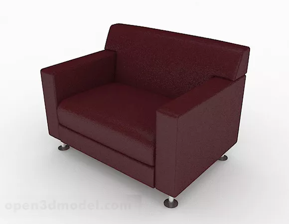 Dark Red Tsimple Single Sofa Chair 3d model Dark Red Tsimple Single Sofa Chair 3d model