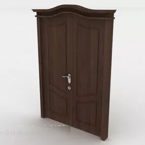 Dark Wood Door 3d model
