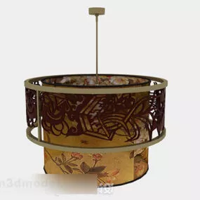 Art Hollow Carved Chandelier 3d model