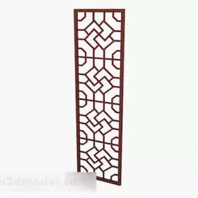 Red Wooden Hollow Partition 3d model