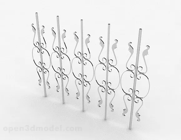 Decorative Iron Wrought Fence 3d model Decorative Iron Wrought Fence 3d model