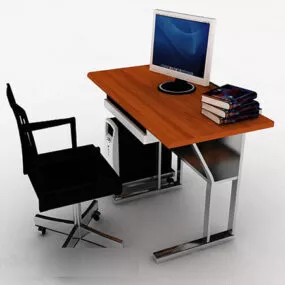 Desk And Chair Combination 3d model