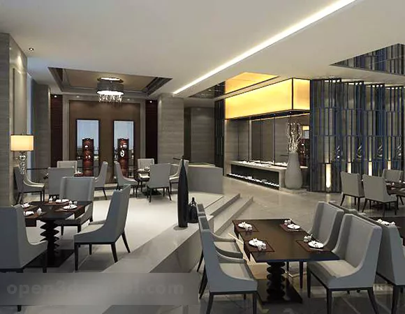 Restaurant Dining Space Interior 3d model Restaurant Dining Space Interior 3d model